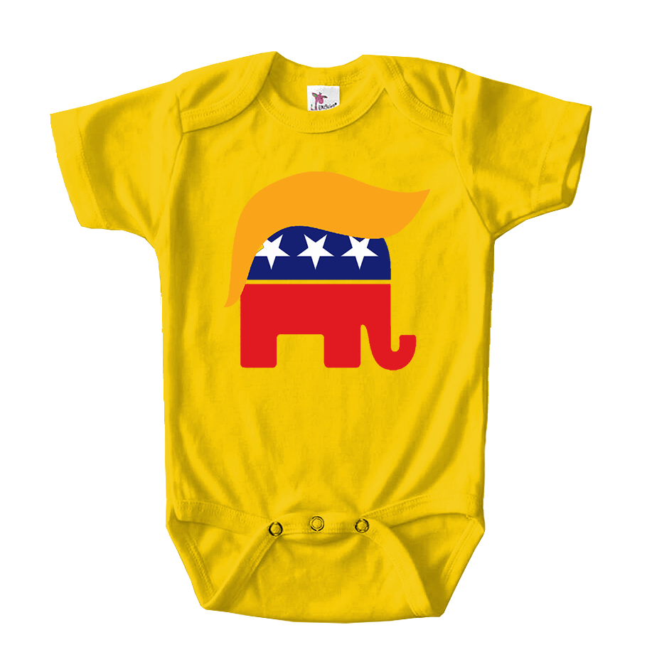 Donald Trump Hair Elephant Baby Romper Onesie