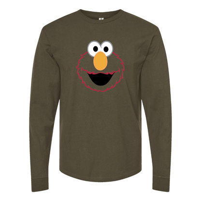 Men's Sesame Street Elmo Face Long sleeves T-Shirt