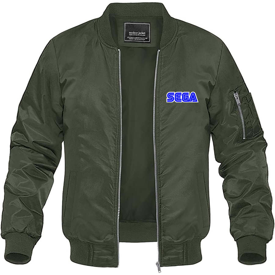 Men's SEGA Lightweight Bomber Jacket Windbreaker Softshell Varsity Jacket Coat