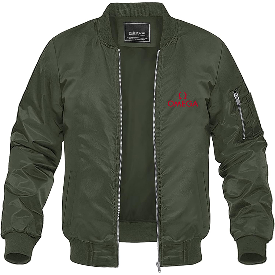 Men's Omega Lightweight Bomber Jacket Windbreaker Softshell Varsity Jacket Coat