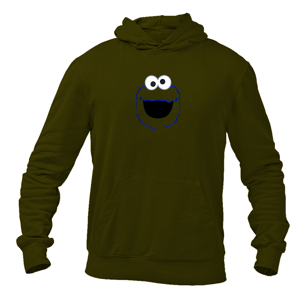 Men's Sesame Street Cookie Monster face Pullover  Hoodie