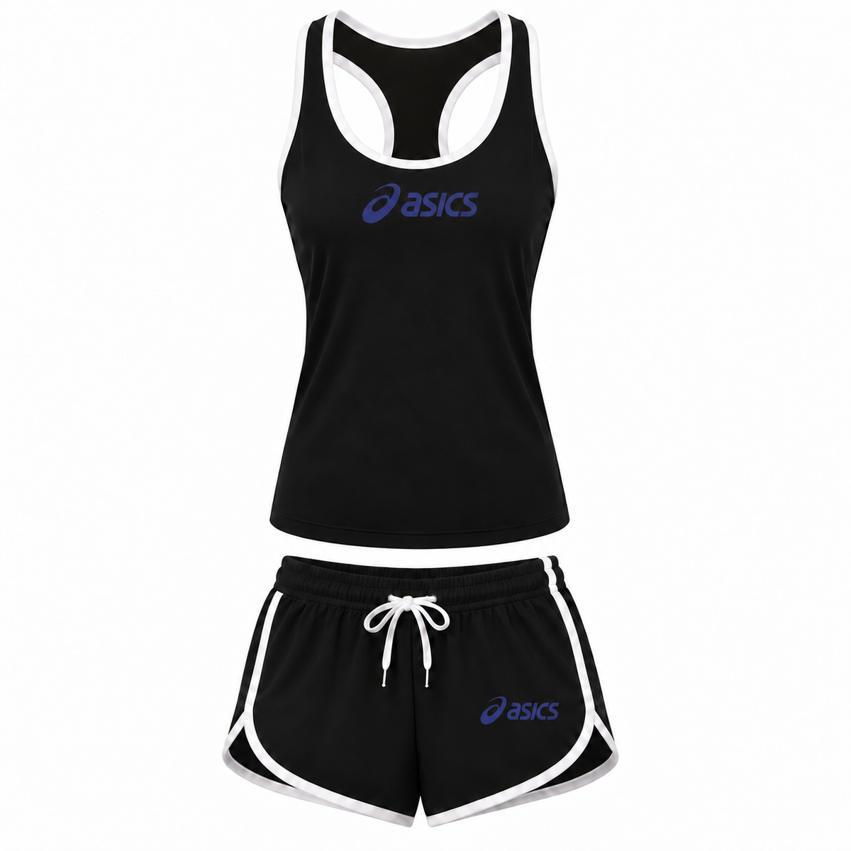 Women's ASICS Tank Top and Shorts Set, black