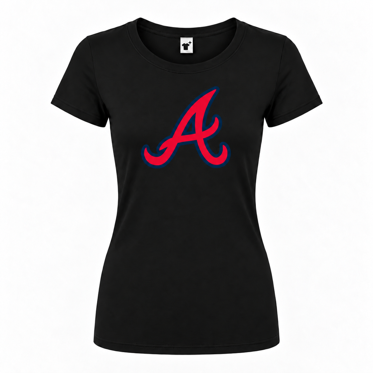 Women's Atlanta Braves Round Neck T-Shirt, Black