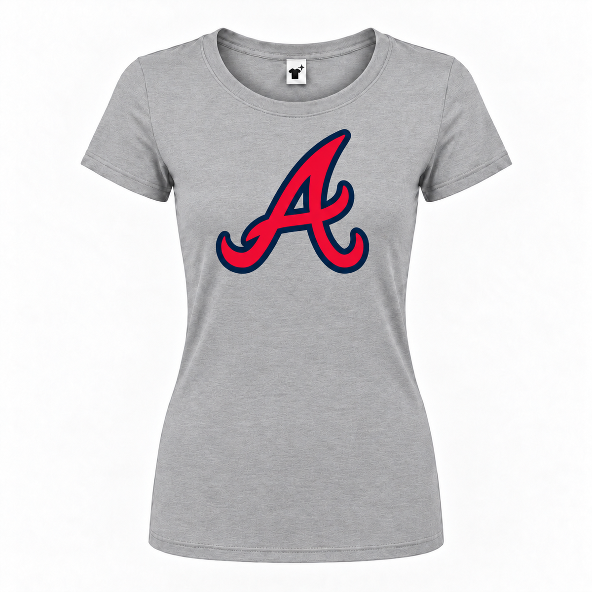 Women's Atlanta Braves Round Neck T-Shirt, Gray