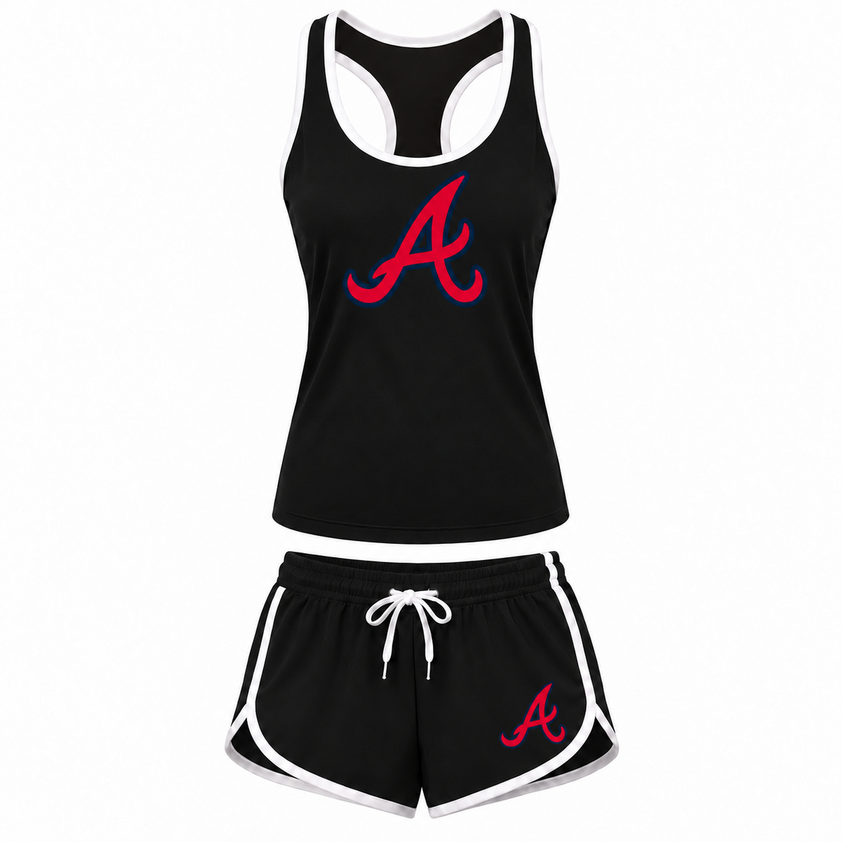 Women's Atlanta Braves Tank Top and Shorts Set, Black