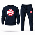 Atlanta Hawks Navy adult crewneck sweatshirt and joggers set