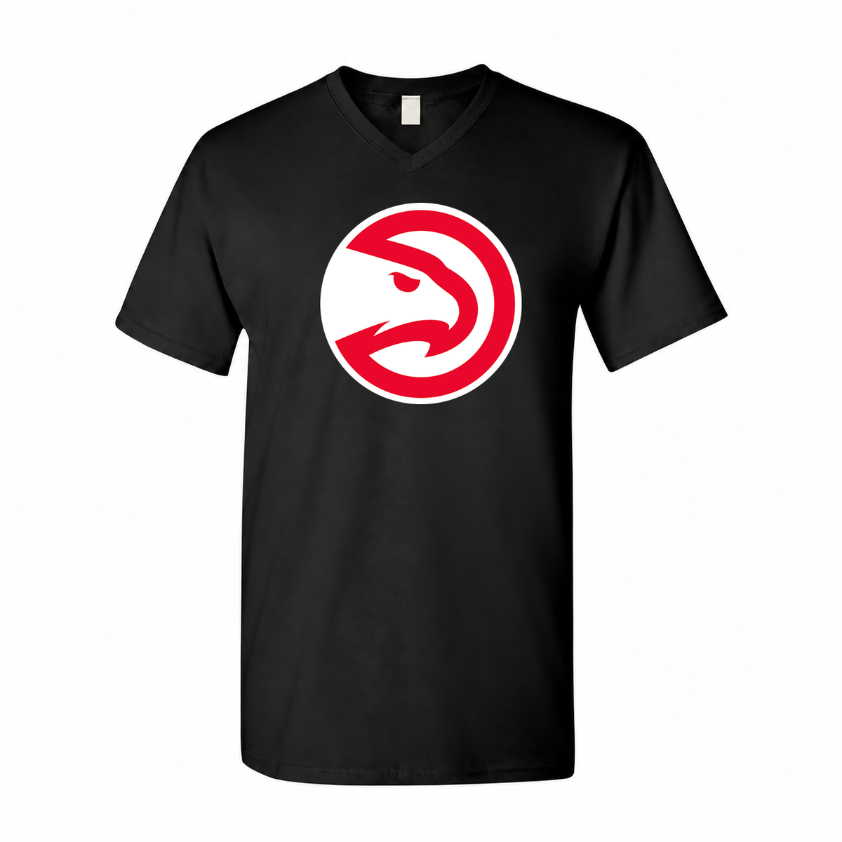 Atlanta Hawks men's cotton V-neck T-shirt — Black