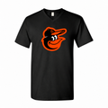 Baltimore Orioles men's cotton V-neck T-shirt — Black