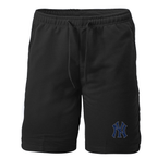 Black New York Yankees fleece shorts - front view
