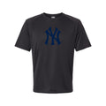 Black New York Yankees polyester T-shirt - front view