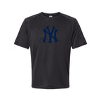 Black New York Yankees polyester T-shirt - front view