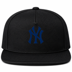 Black New York Yankees snapback hat - DTF print close-up
