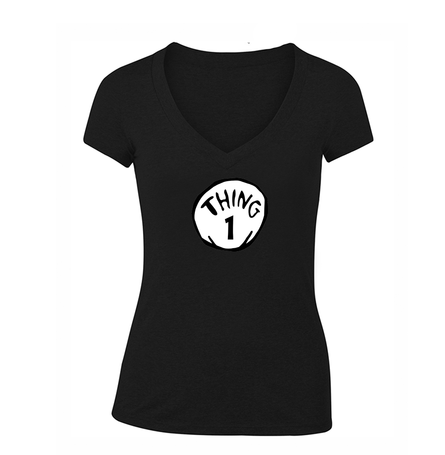 Women's  Dr. Suess Thing 1 V Neck T-Shirt