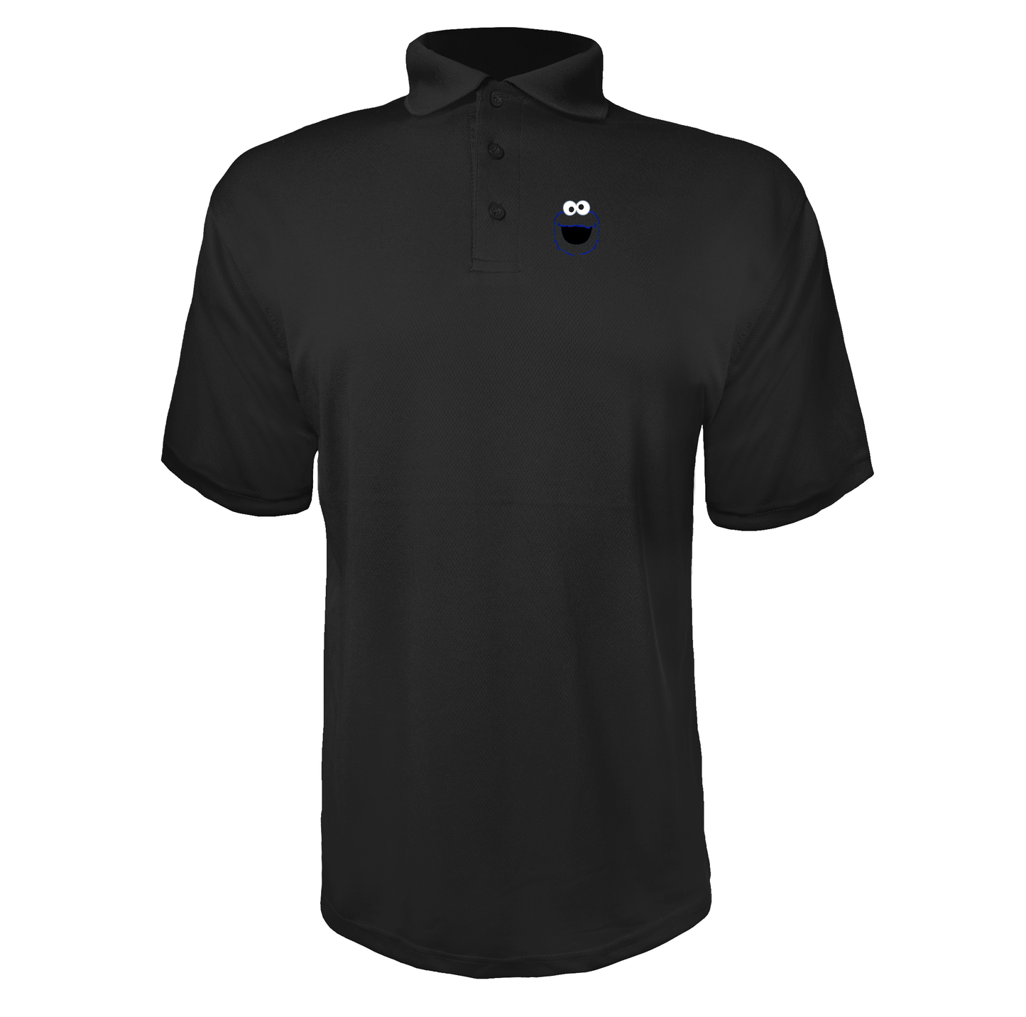 Men's Sesame Street Cookie Monster face Polyester Polos