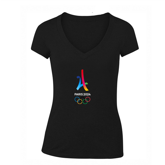 Women's Paris 2024 Olympics V Neck T-Shirt