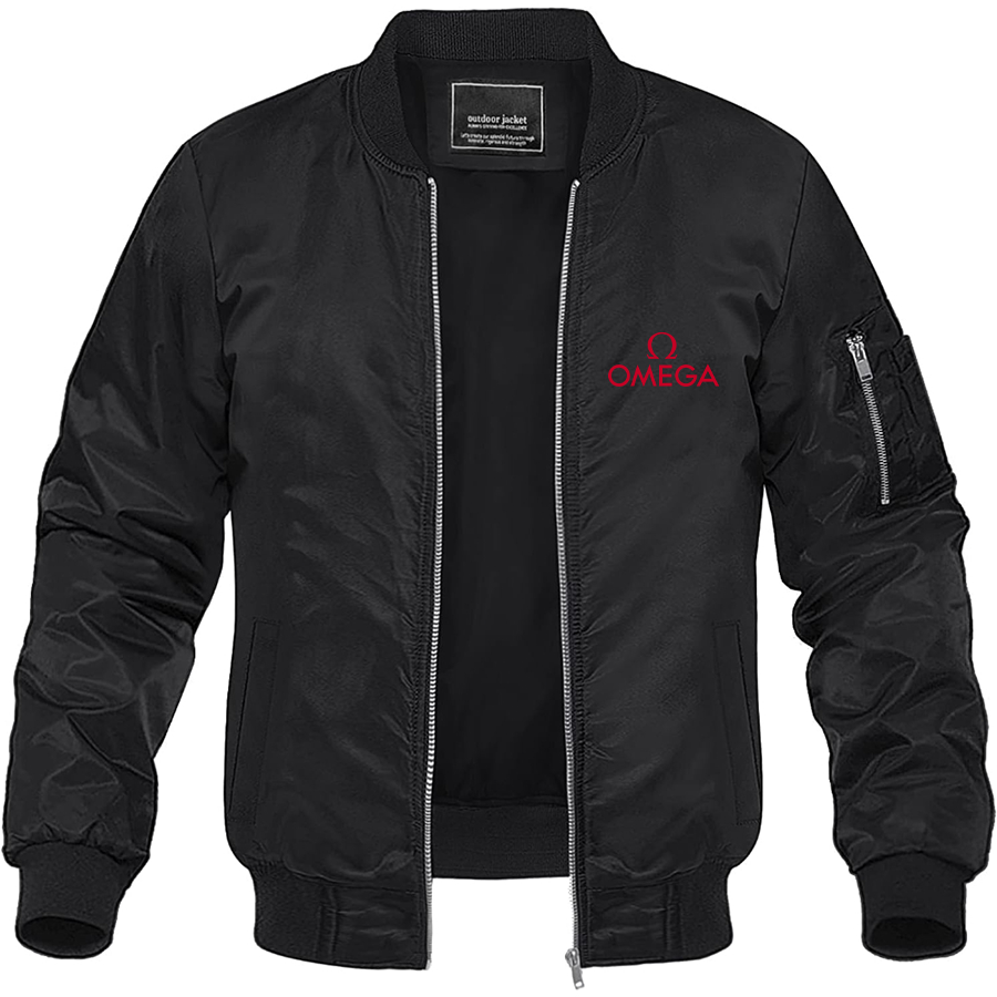 Men's Omega Lightweight Bomber Jacket Windbreaker Softshell Varsity Jacket Coat