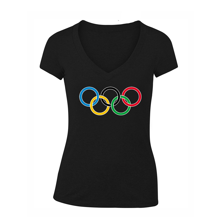 Women's Olympics Rings V-Neck T-Shirt