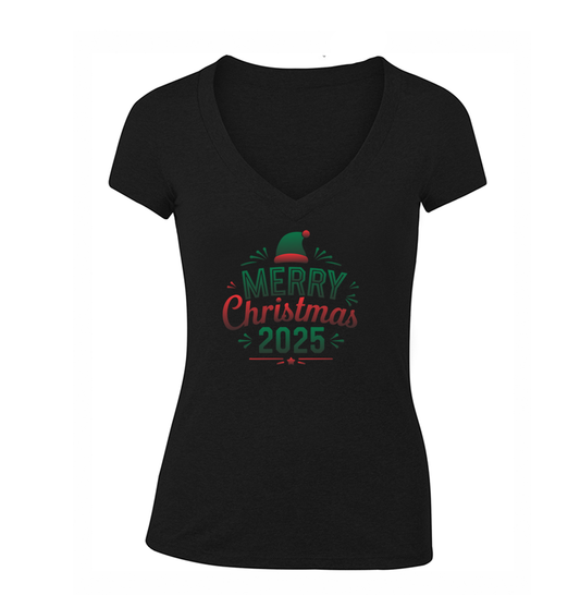 Women's Merry Christmas 2025 Neck T-Shirt