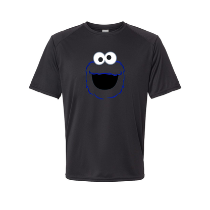 Men's Sesame Street Cookie Monster face Performance T-Shirt