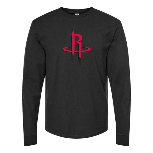 Men's Houston Rockets Long sleeves T-Shirt – Graphic Cotton T-Shirt | TeesCustomize