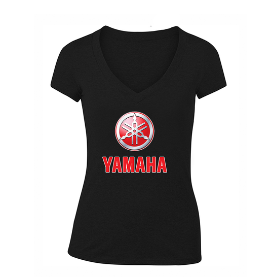 Women's Yamaha Bike Motorcycle V-Neck T-Shirt