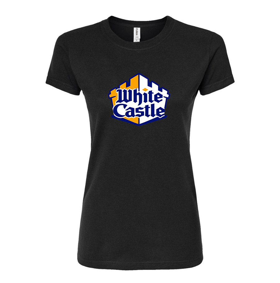 Women's White Castle Round Neck T-Shirt