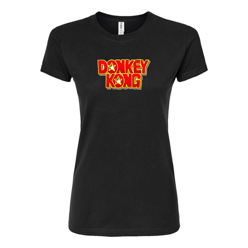 Women's Donkey Kong Round Neck T-Shirt – Graphic Cotton T-Shirt | TeesCustomize