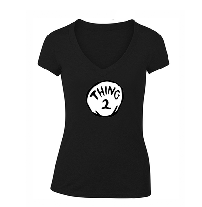 Women's  Dr. Suess Thing 2 V Neck T-Shirt