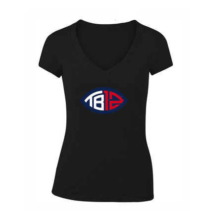 Women's  Tom Brady 12 V Neck T-Shirt