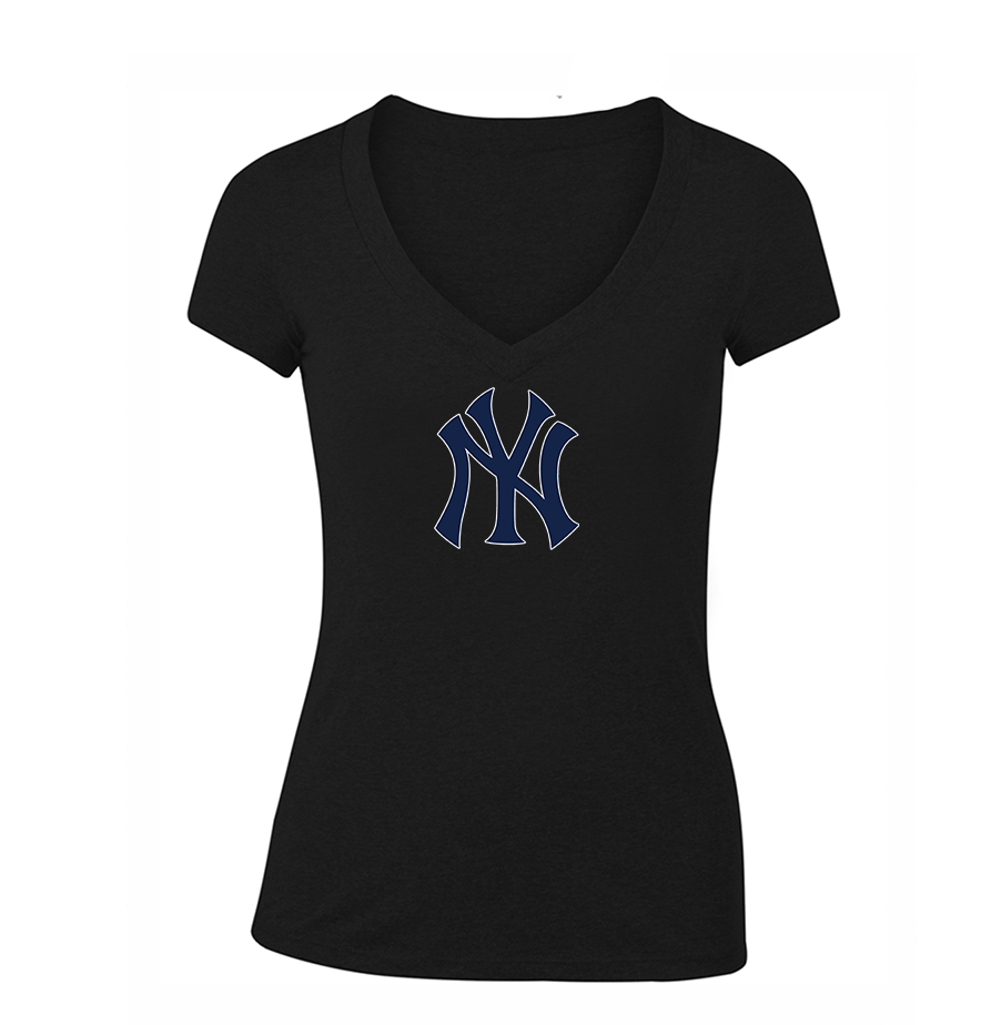 Women's New York NY Yankees Baseball V-Neck T-Shirt