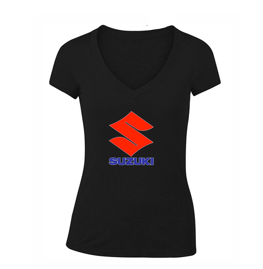 Women's Suzuki Bike Motorcycle V-Neck T-Shirt