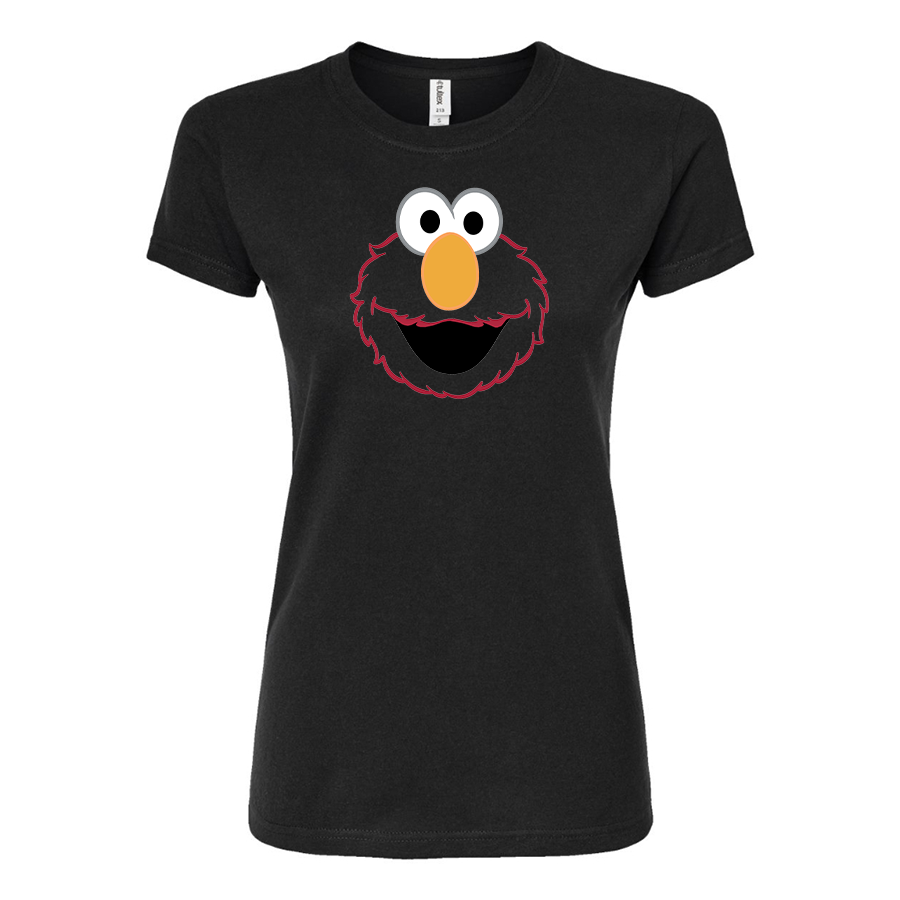 Women's Sesame Street Elmo Face Round Neck T-Shirt