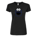 Women's Sesame Street Cookie Monster face Round Neck T-Shirt