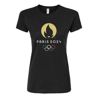 Women's New Olympics 2024 Paris Logo Round Neck T-Shirt