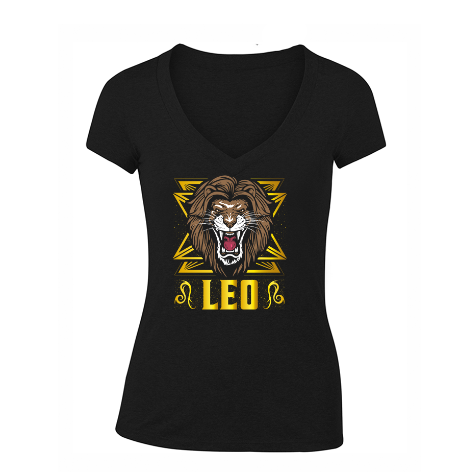 Women's Leo Zodiac Sign V Neck T-Shirt