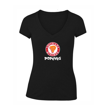 Women's  Popeyes Louisiana Kitchen V Neck T-Shirt