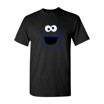 Men's Sesame Street Cookie Monster face Cotton T-shirt