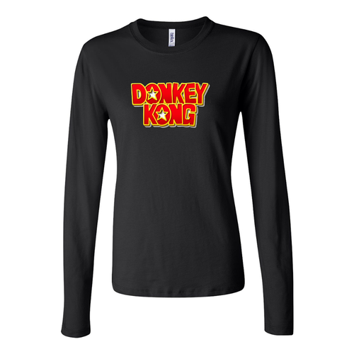Women's Donkey Kong Long Sleeve T-Shirt – Graphic Cotton T-Shirt | TeesCustomize