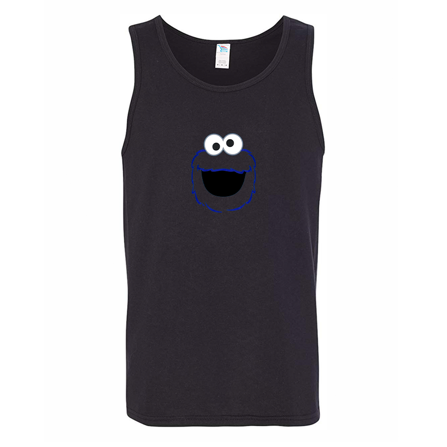 Men's Sesame Street Cookie Monster face Tank Top