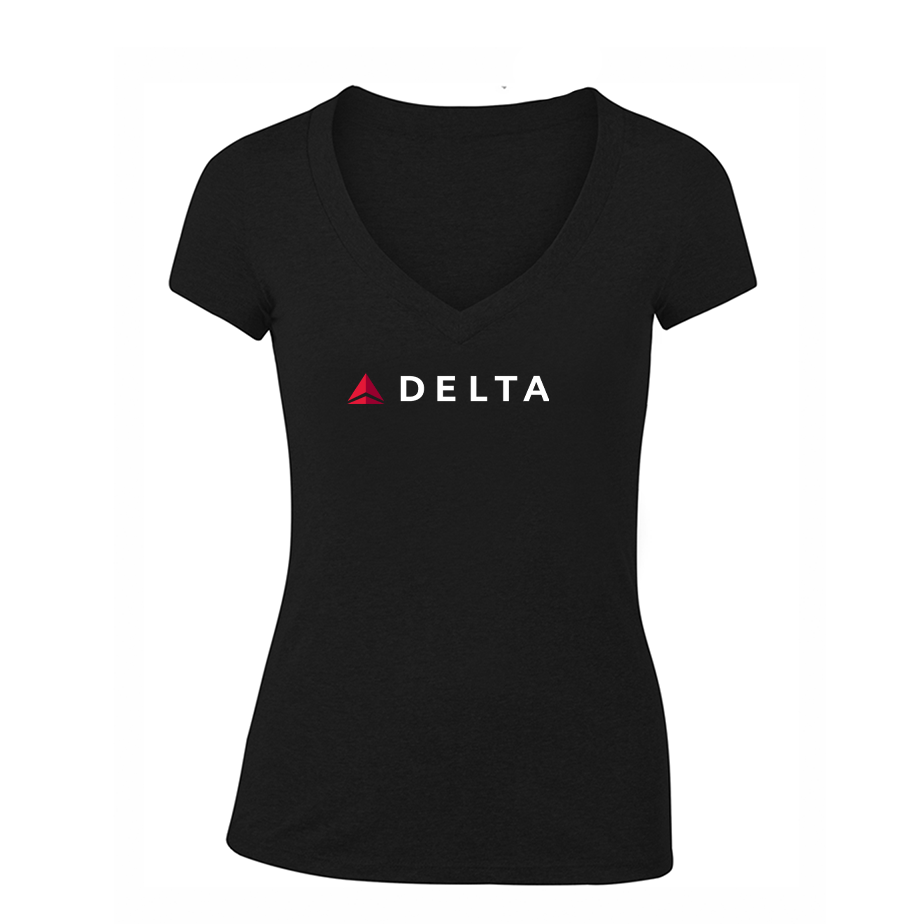 Women's Delta Airlines  V Neck T-Shirt