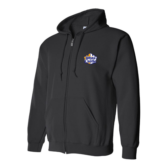 Men's White Castle Zipper Hoodie