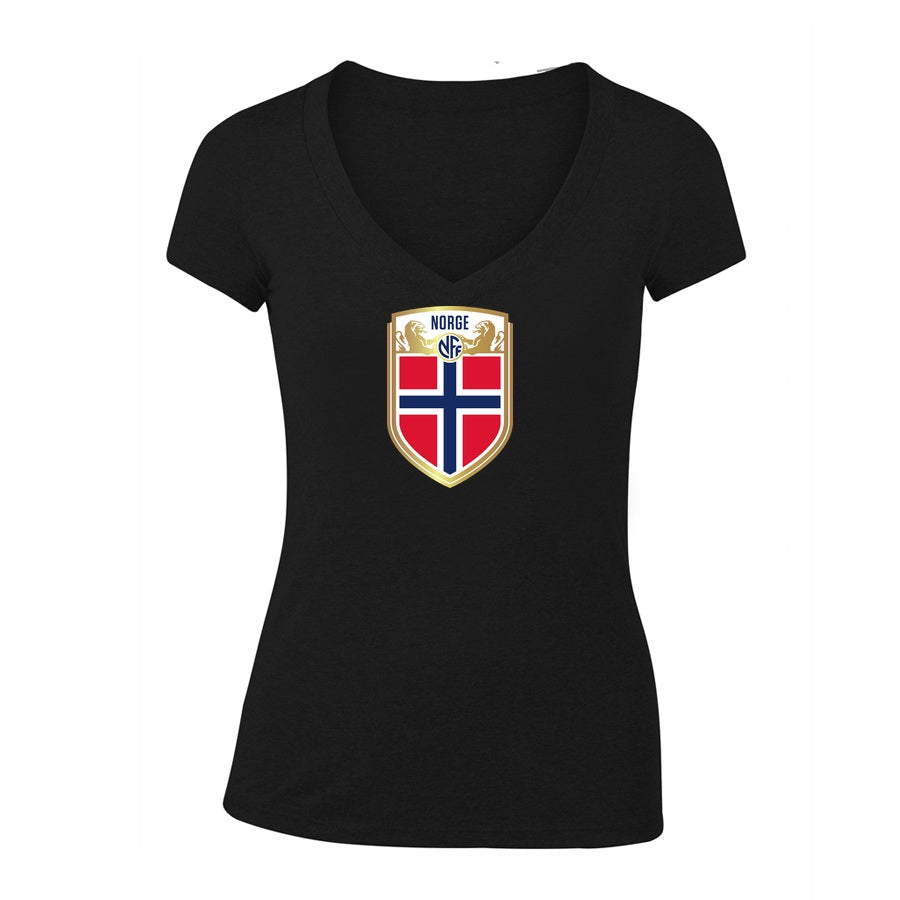 Women's Norway Soccer V-Neck T-Shirt