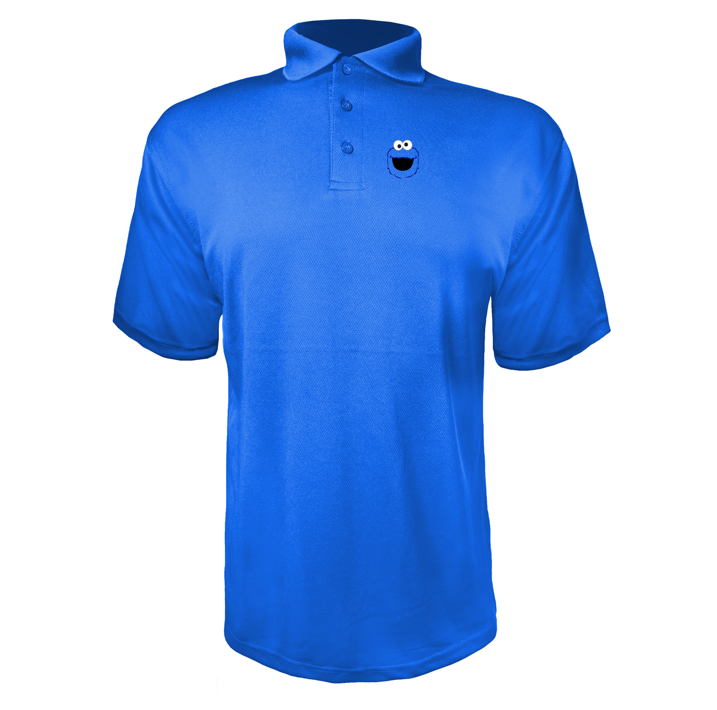 Men's Sesame Street Cookie Monster face Polyester Polos