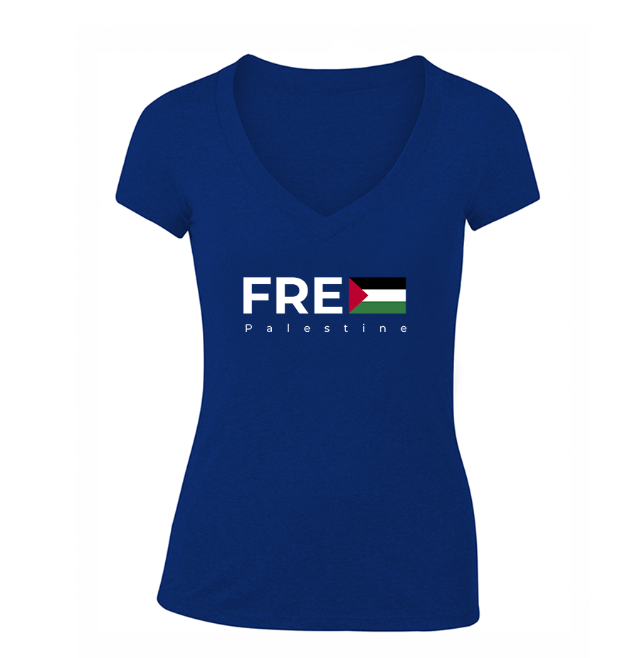 Women's Free Palestine V-Neck T-Shirt