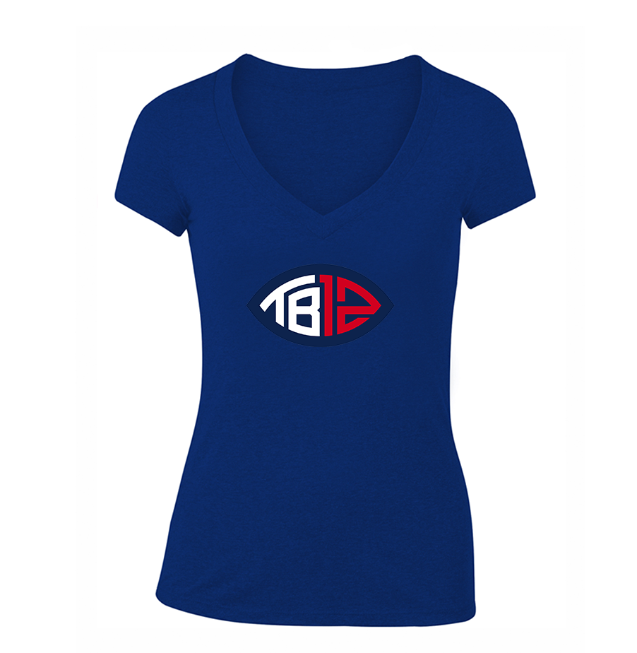 Women's  Tom Brady 12 V Neck T-Shirt