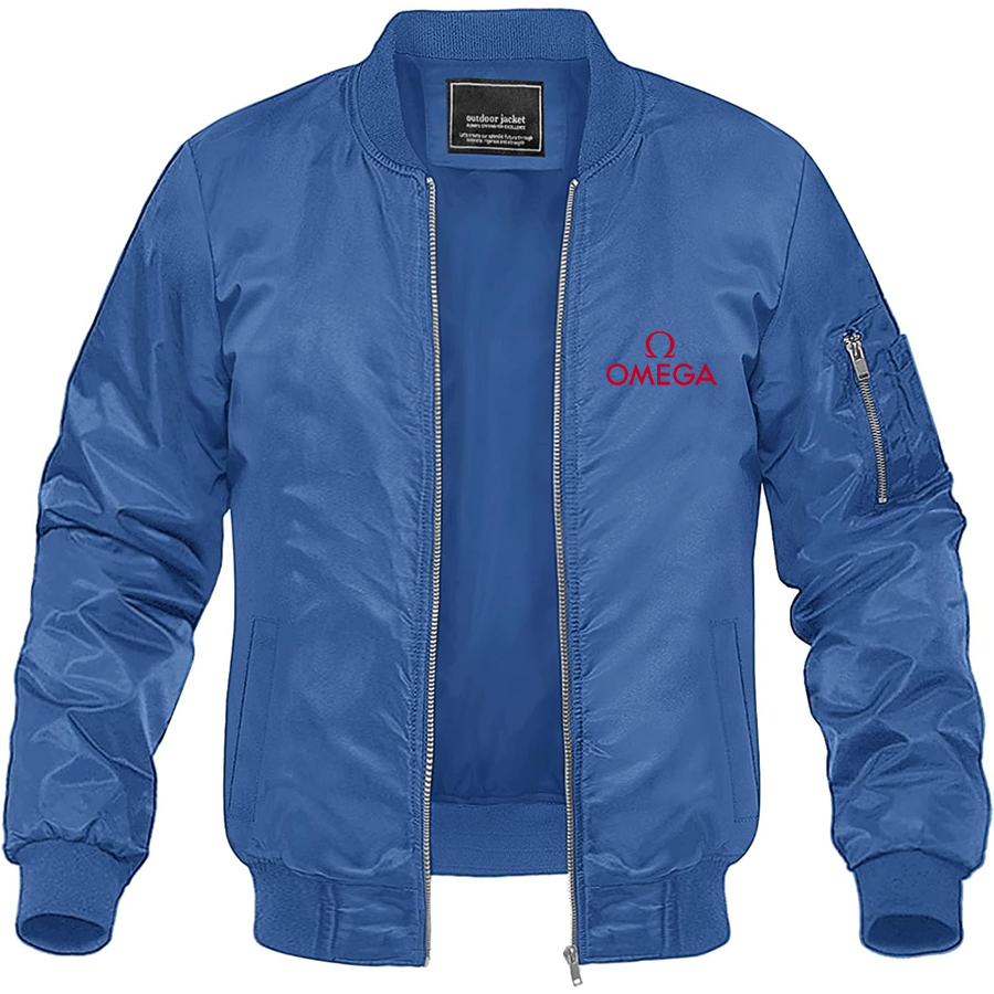 Men's Omega Lightweight Bomber Jacket Windbreaker Softshell Varsity Jacket Coat