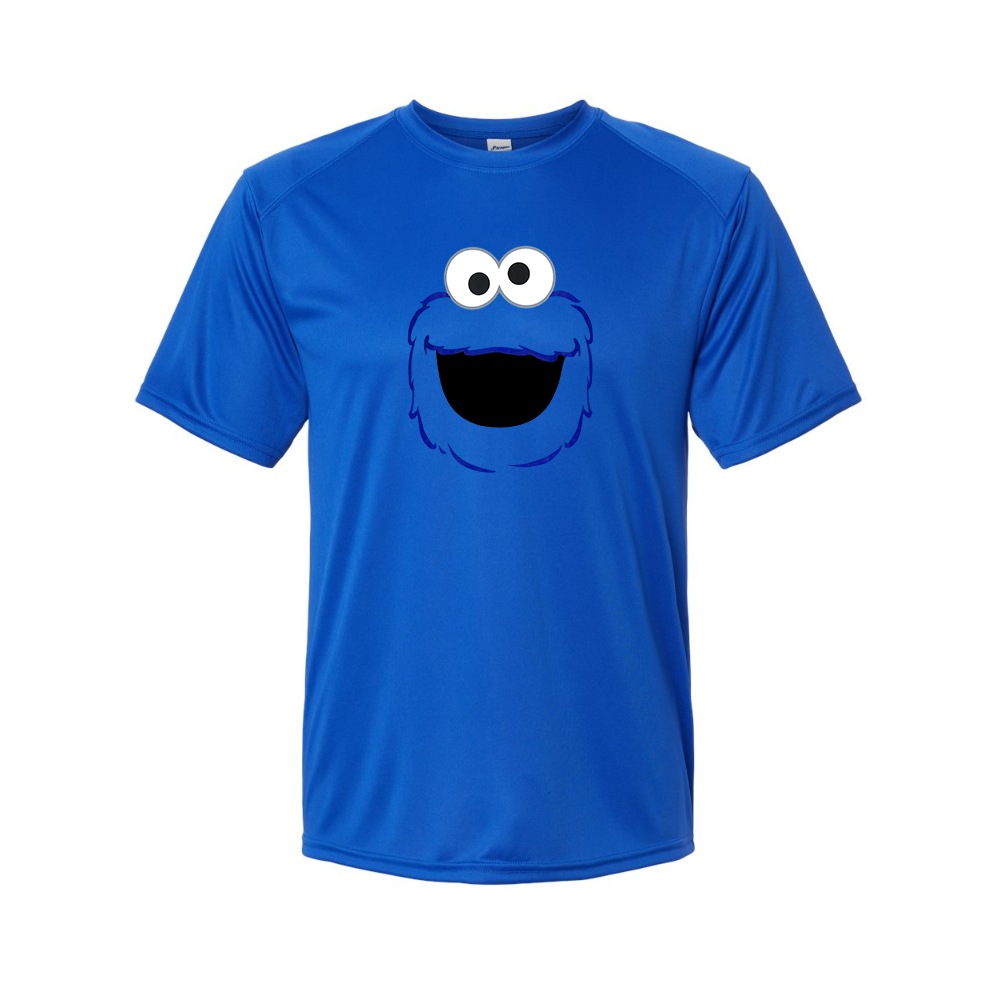 Men's Sesame Street Cookie Monster face Performance T-Shirt