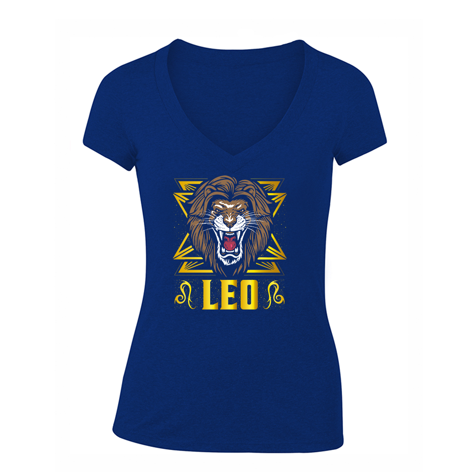 Women's Leo Zodiac Sign V Neck T-Shirt