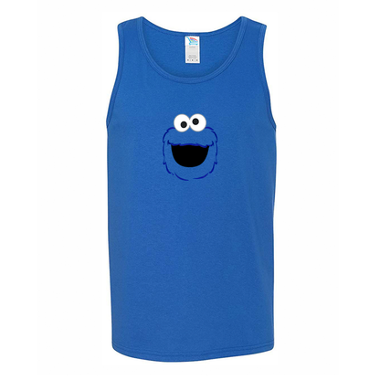 Men's Sesame Street Cookie Monster face Tank Top