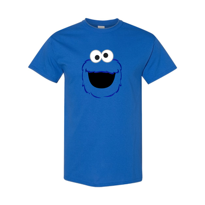 Men's Sesame Street Cookie Monster face Cotton T-shirt